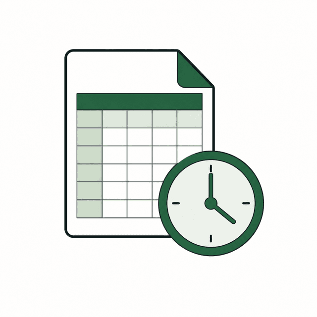 Illustration of manual spreadsheet reporting, repeated admin checks and time pressure