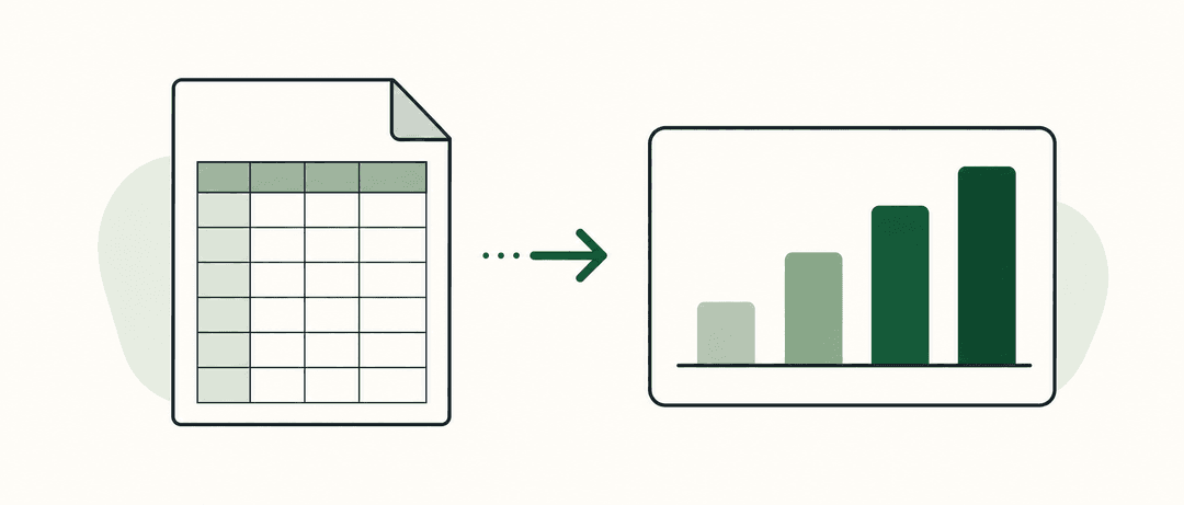 Spreadsheet and dashboard reporting automation illustration